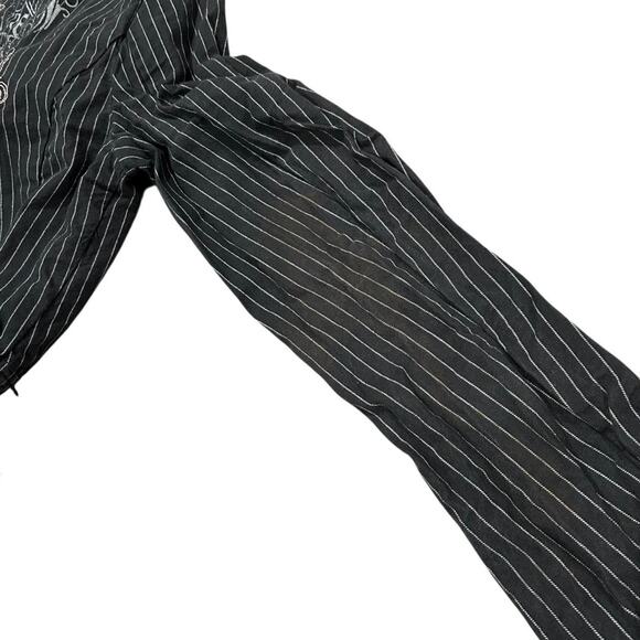 VTG y2k Womens Pinstripe Jimmy'Z Surf Co. Blazer Jacket Low Rise Shorts Set Sz M - Picture 7 of 12